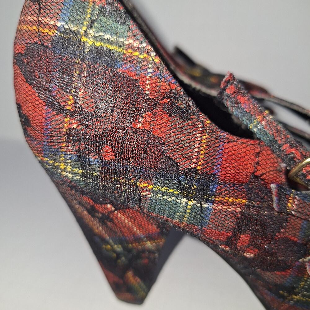 Y2K MIA Scarlett Plaid Mary Jane Heels Triple Strap Tartan Round Toe Size 8.5 - Picture 3 of 13